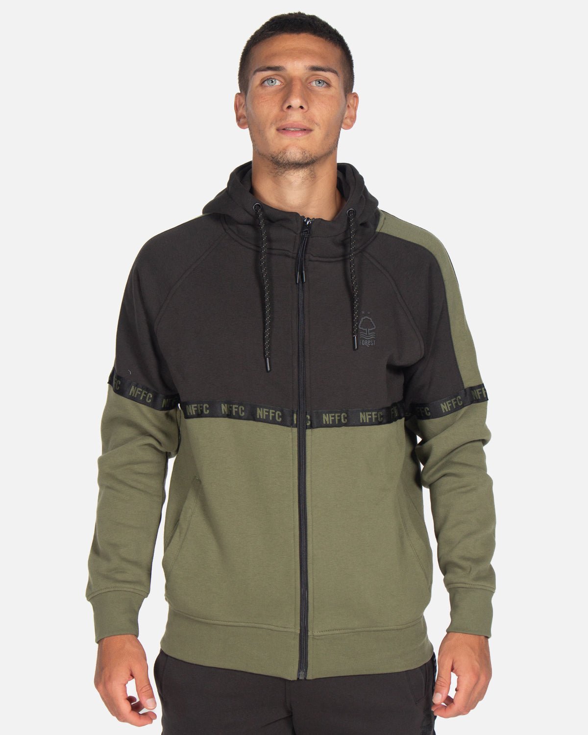 NFFC Taped Block Zip Hoodie Nottingham Forest FC