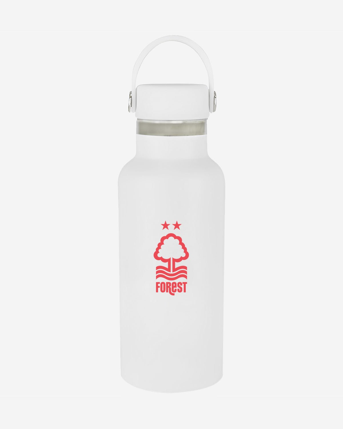 NFFC White Stainless Steel Flask With Carry Handle - Nottingham Forest FC