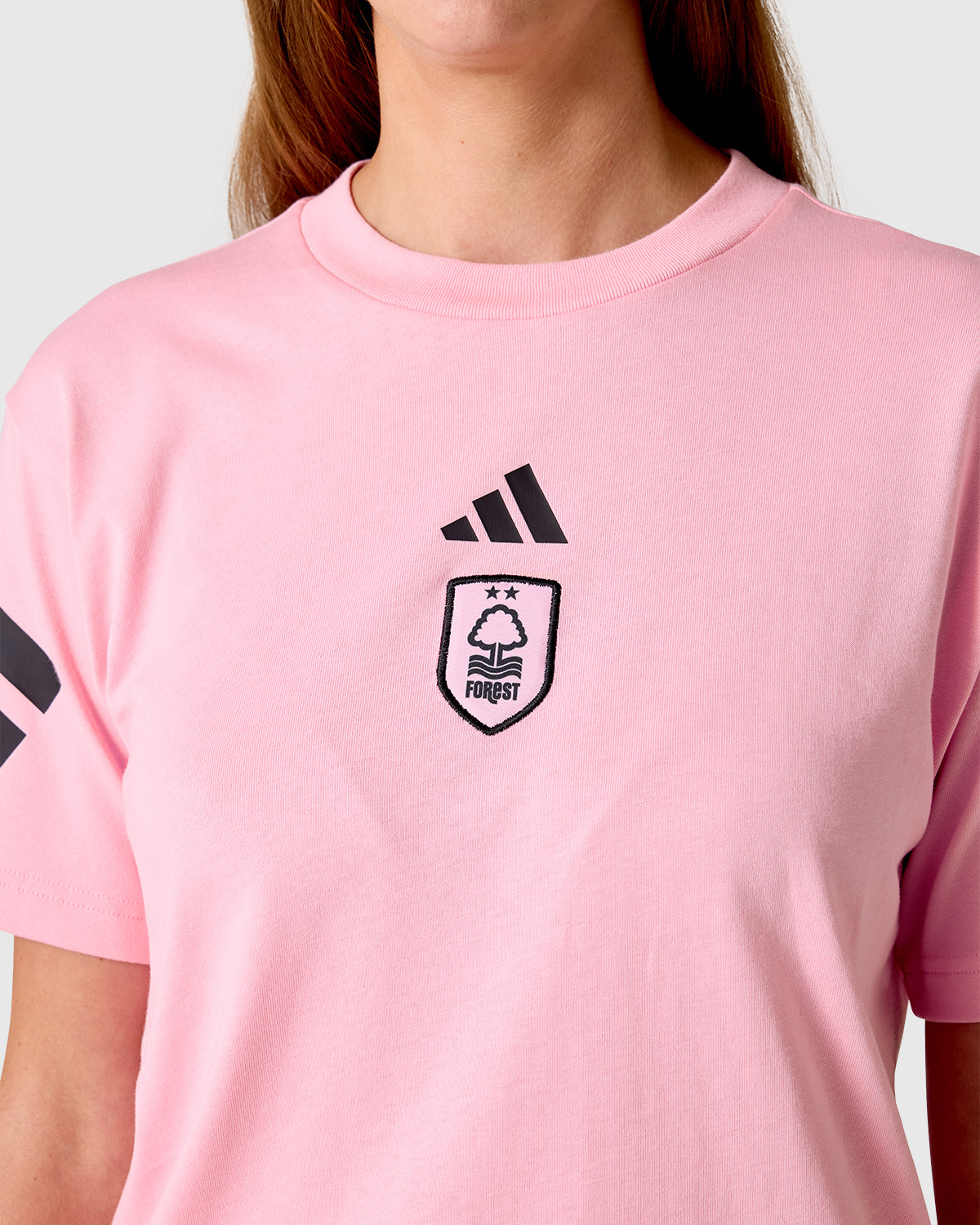 NFFC Women's Future Icons Pink 3-Stripe T-Shirt