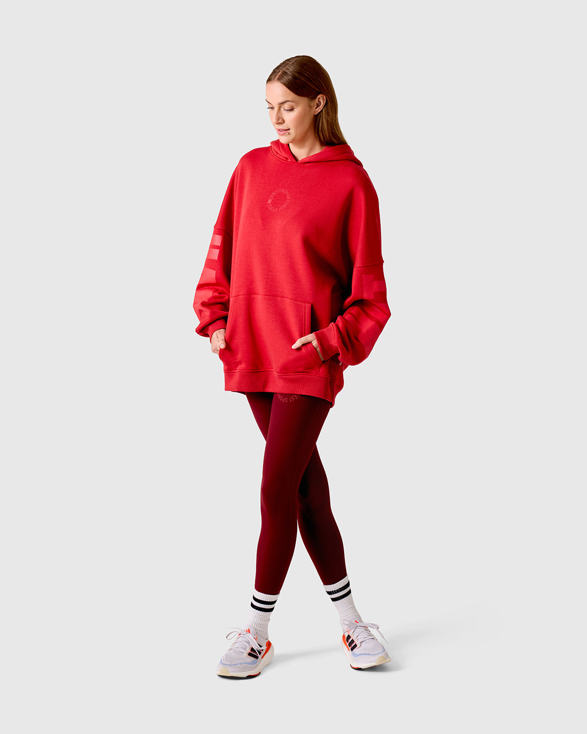 NFFC Women's Oversized Red Tonal Hoodie