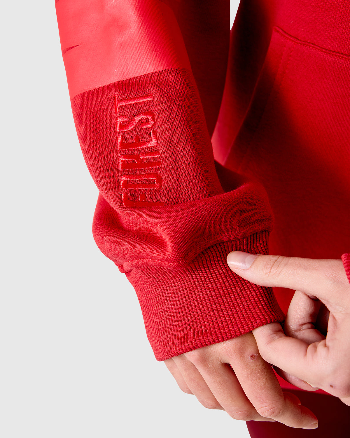 NFFC Women's Oversized Red Tonal Hoodie