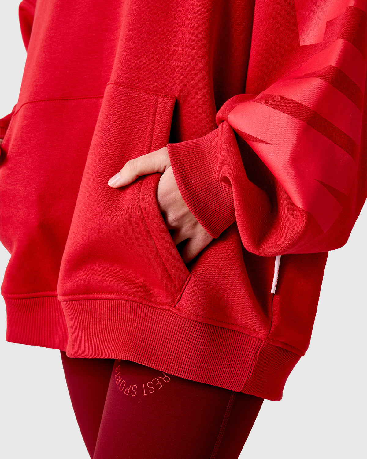 NFFC Women's Oversized Red Tonal Hoodie