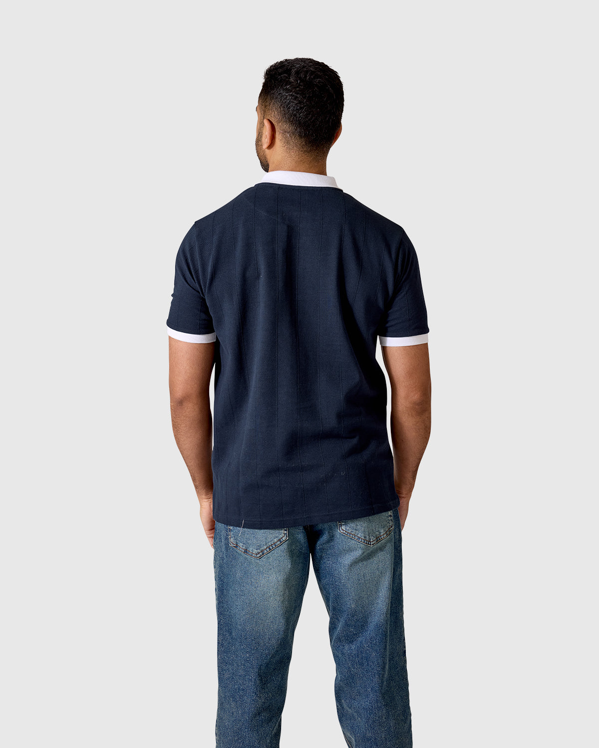 NFFC Navy Bridgford Drop Needle Polo