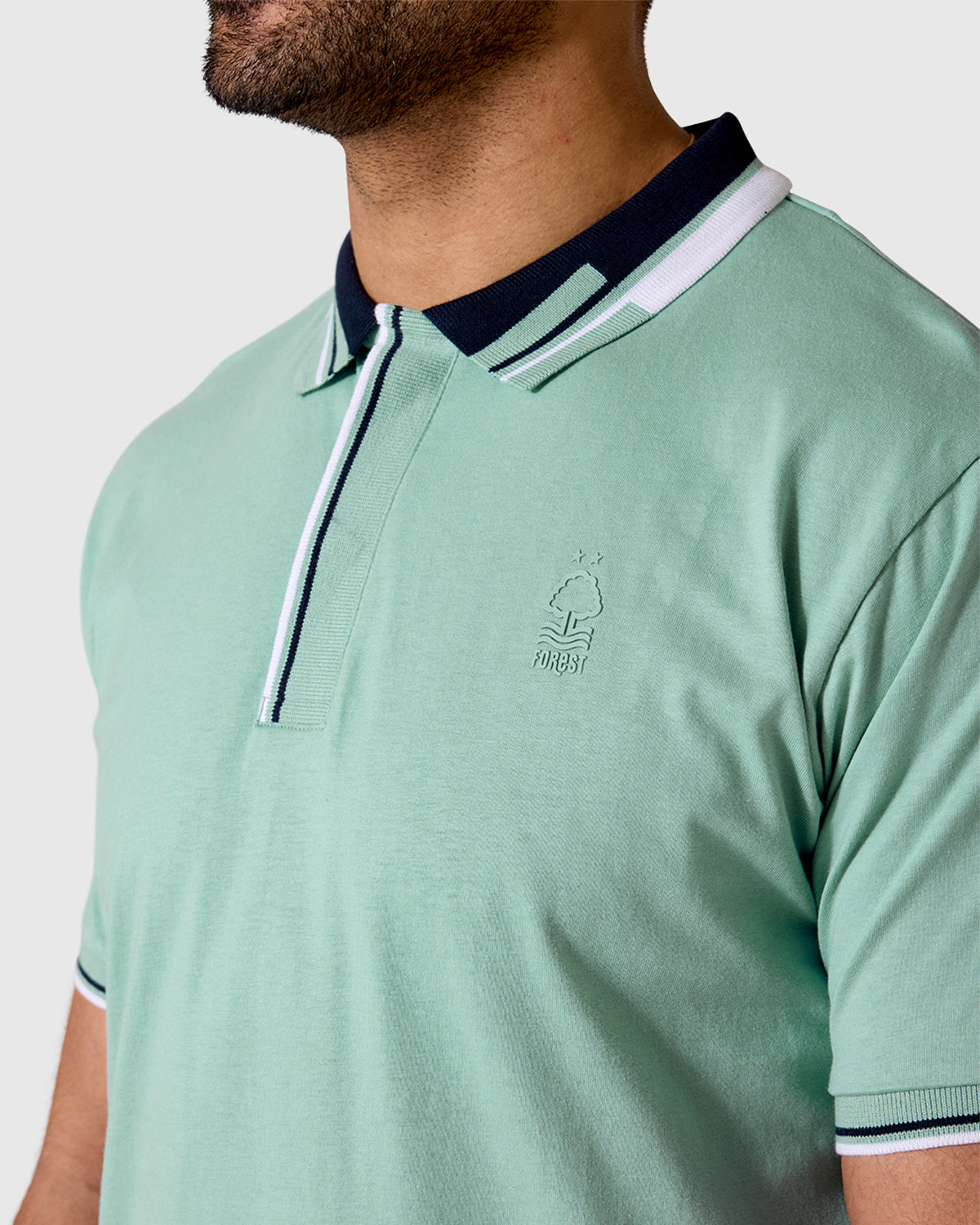 NFFC Light Teal Bridgford Tipped Polo