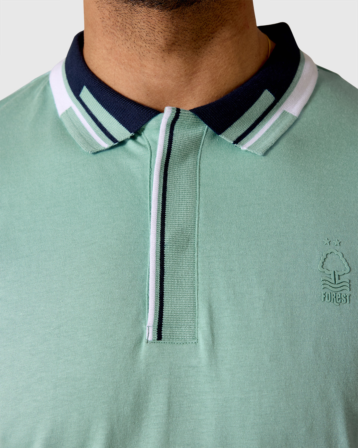 NFFC Light Teal Bridgford Tipped Polo