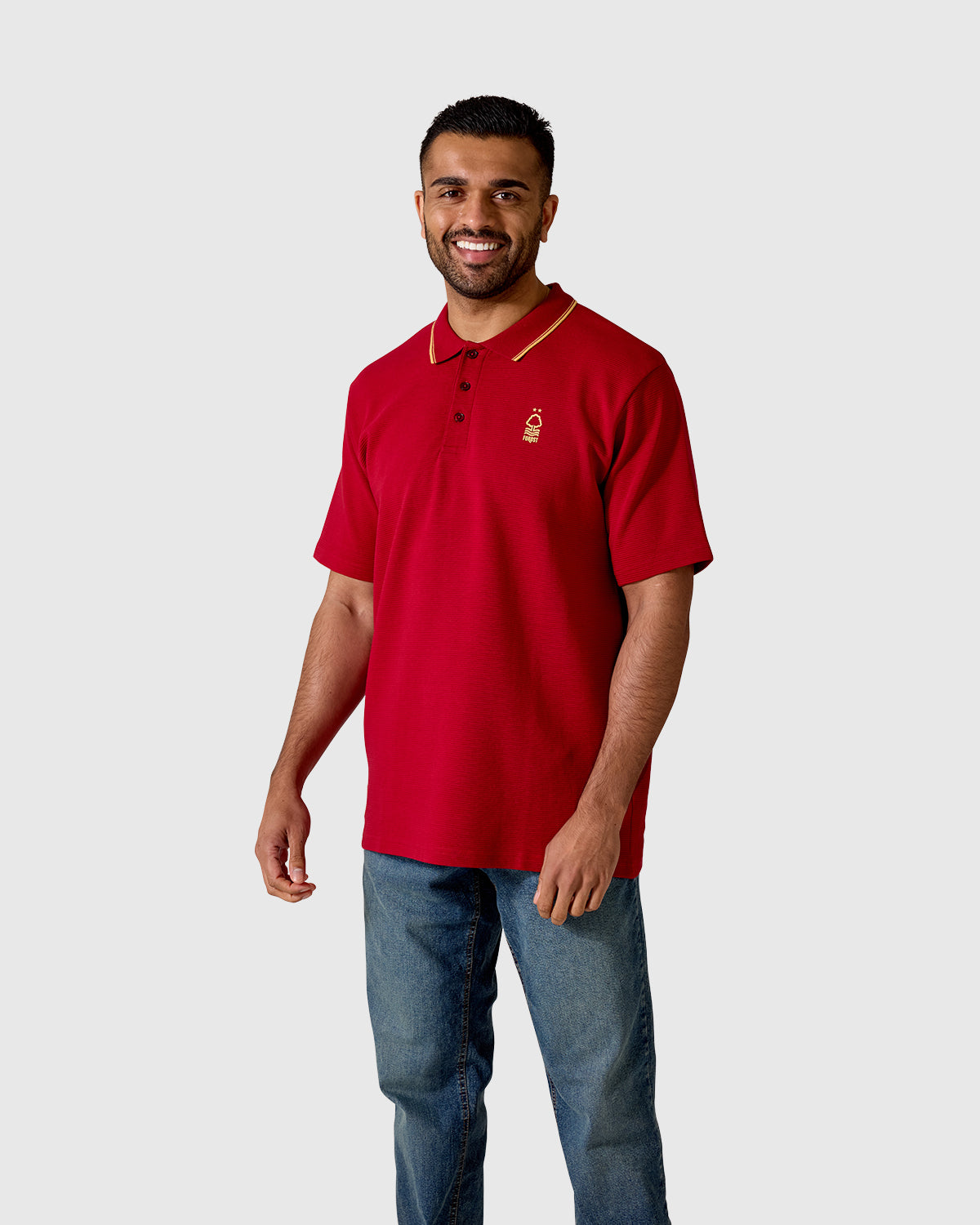 NFFC Red Leavers Ribbed Polo