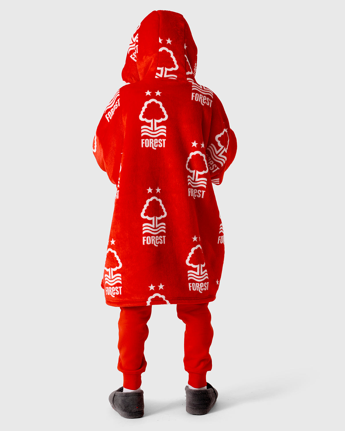 NFFC Junior Red AOP Oversized Sherpa Hoodie