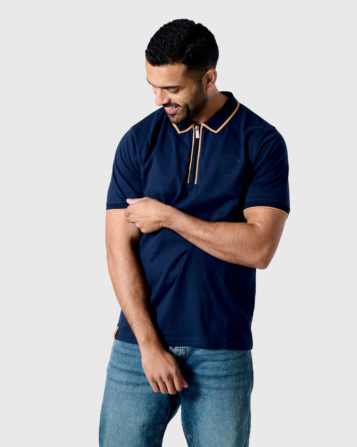 NFFC Navy Premium Circle Zip Polo