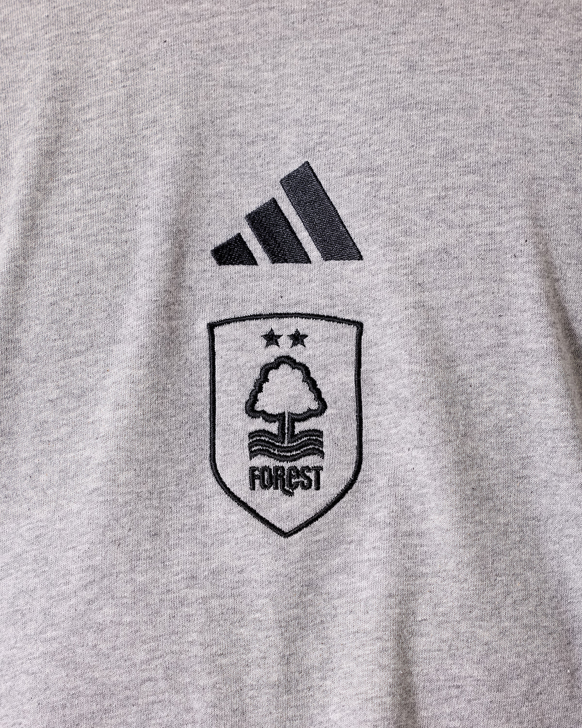 NFFC adidas Grey Marl 3-Stripe T-Shirt