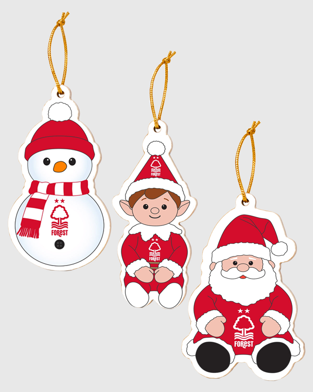NFFC 3 Pack Character Wooden Decorations