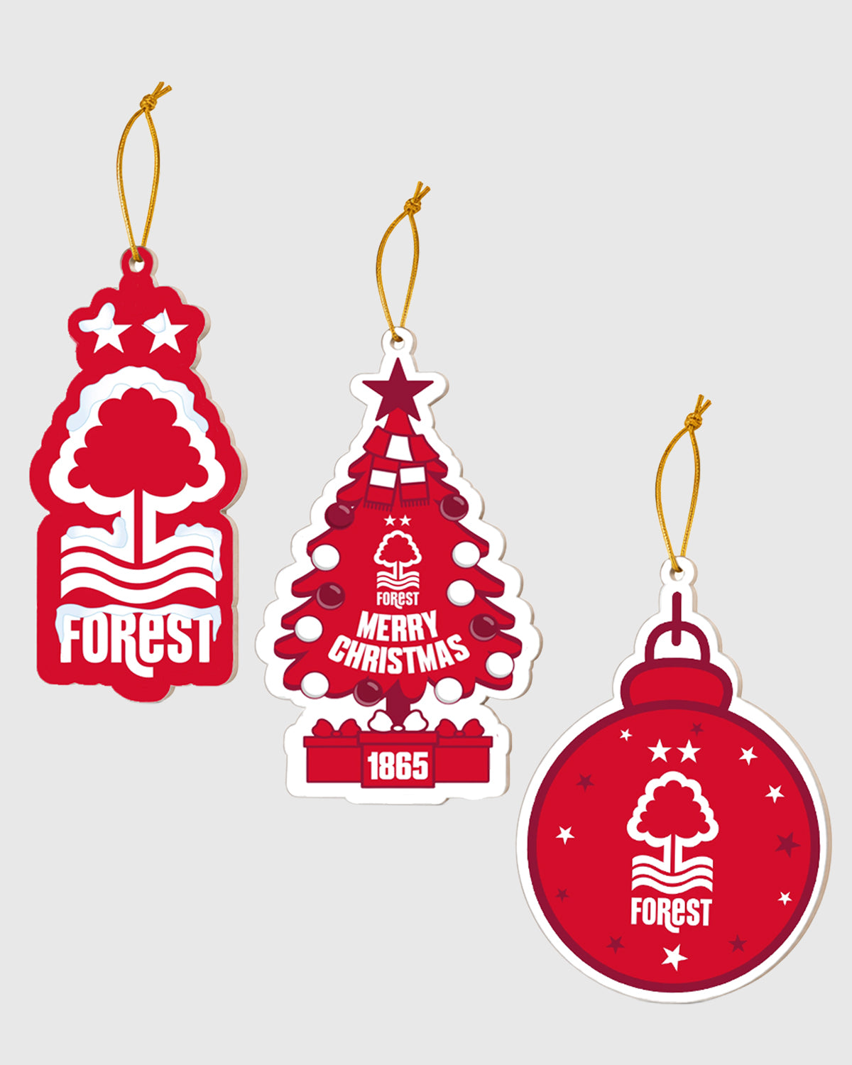 NFFC 3 Pack Christmas Wooden Decorations