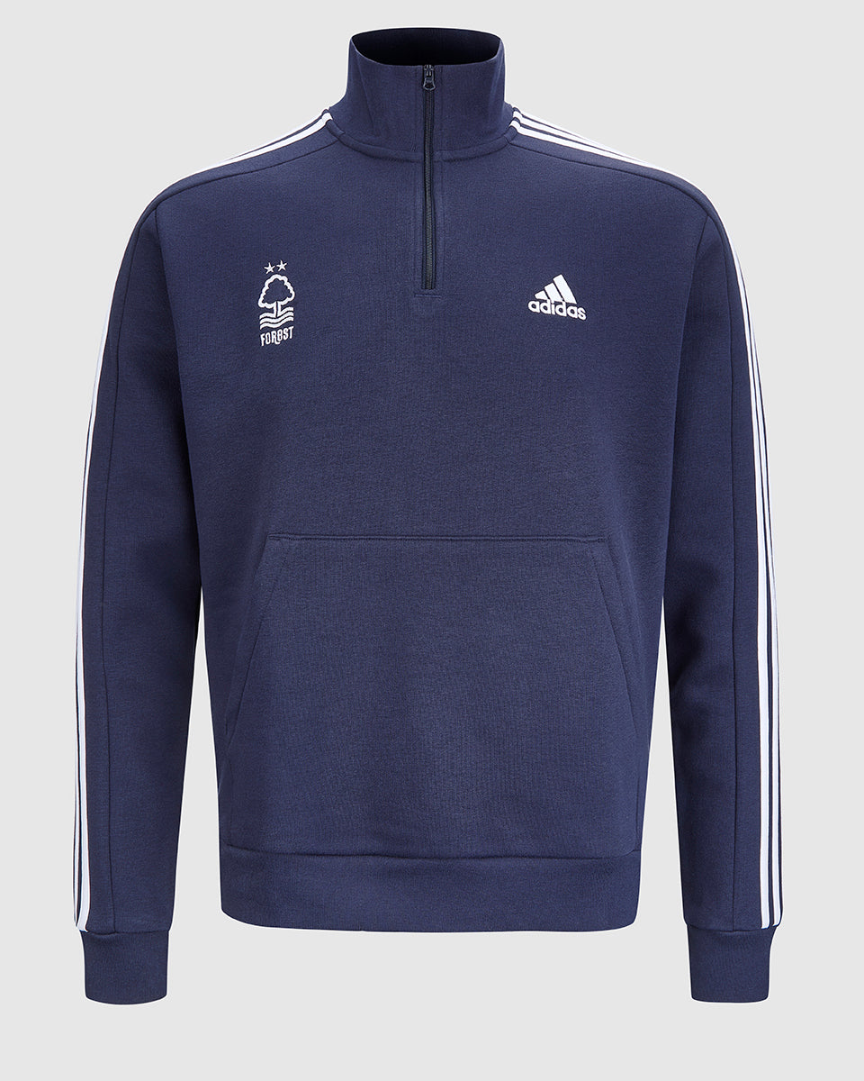 NFFC Adidas Essentials Navy 1/4 Zip 3-Stripe Top