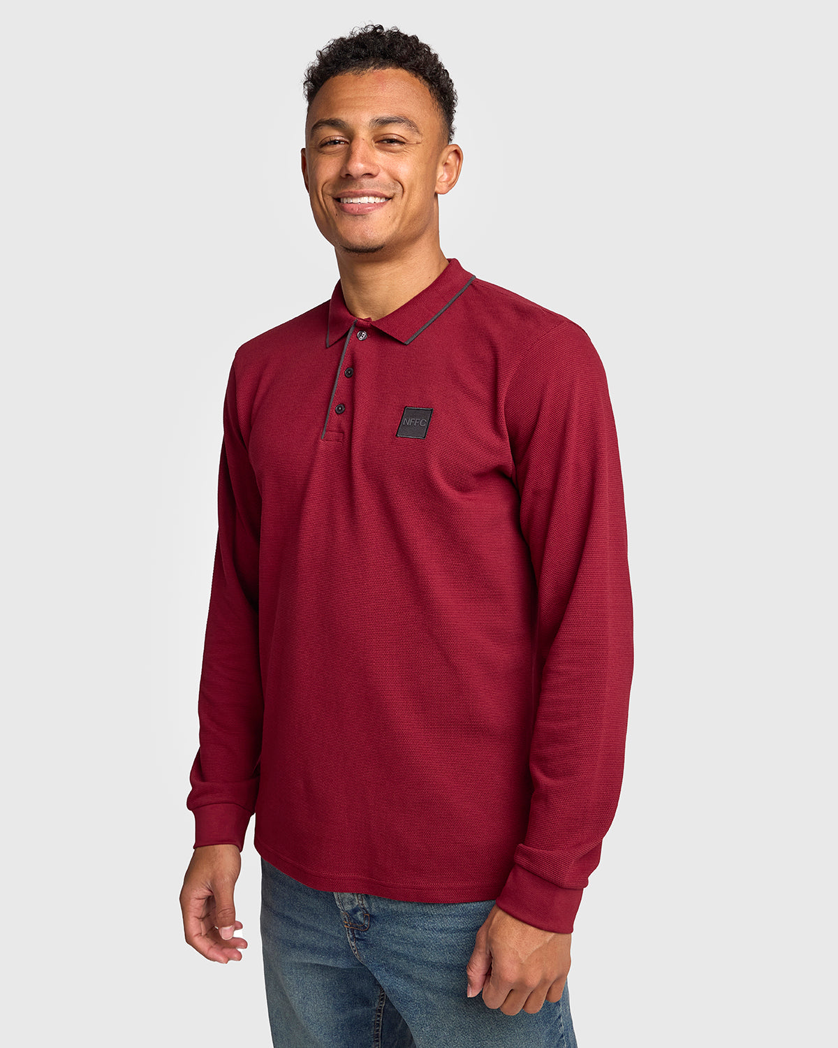NFFC Red Terrace Long Sleeve Polo