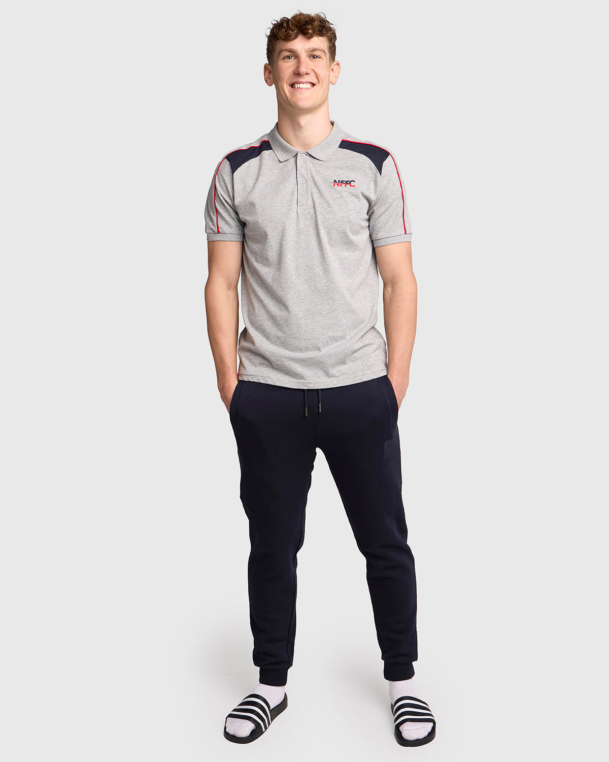 NFFC Grey Club Colours Shoulder Panel Polo