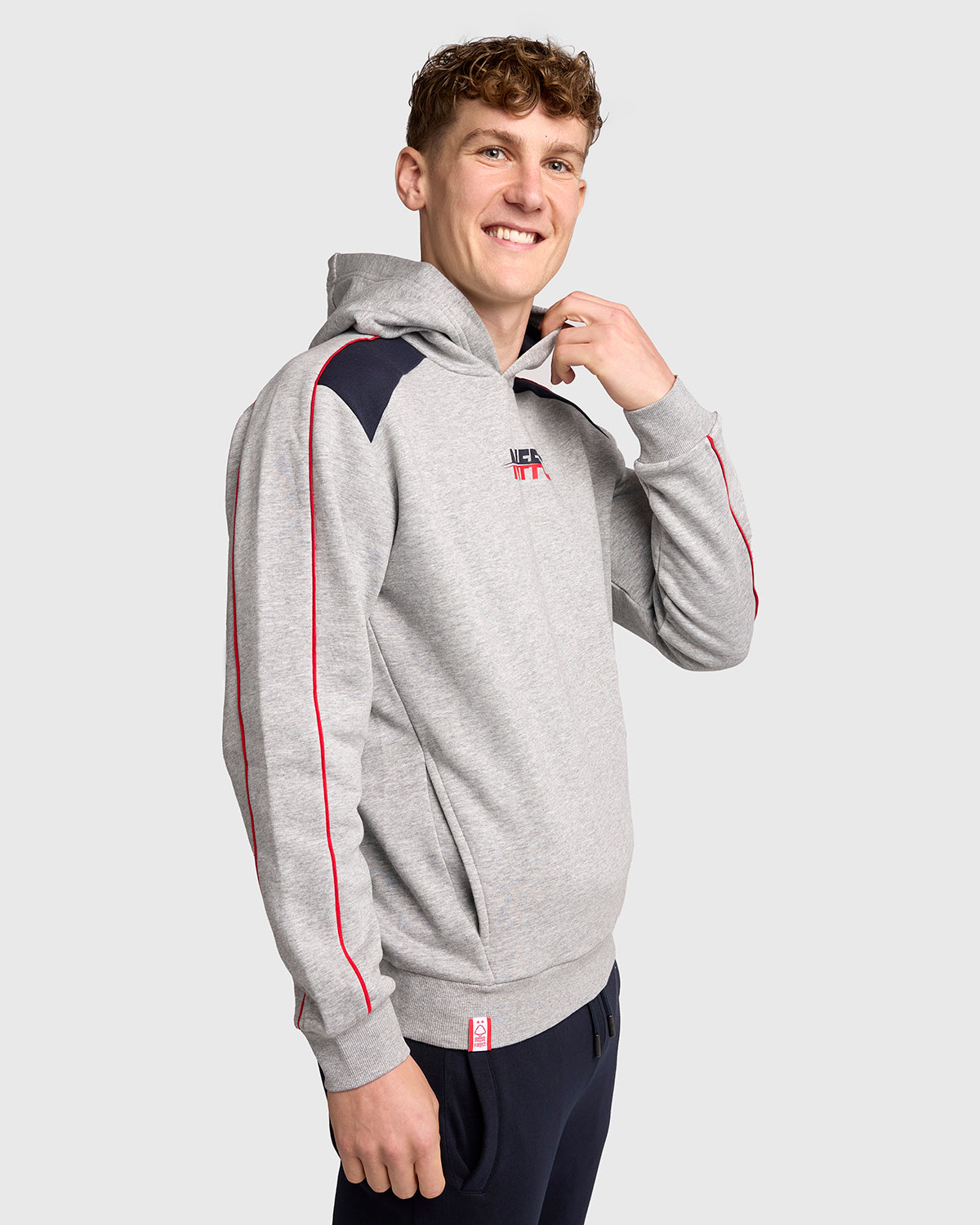 NFFC Grey Club Colours Shoulder Panel Hoodie