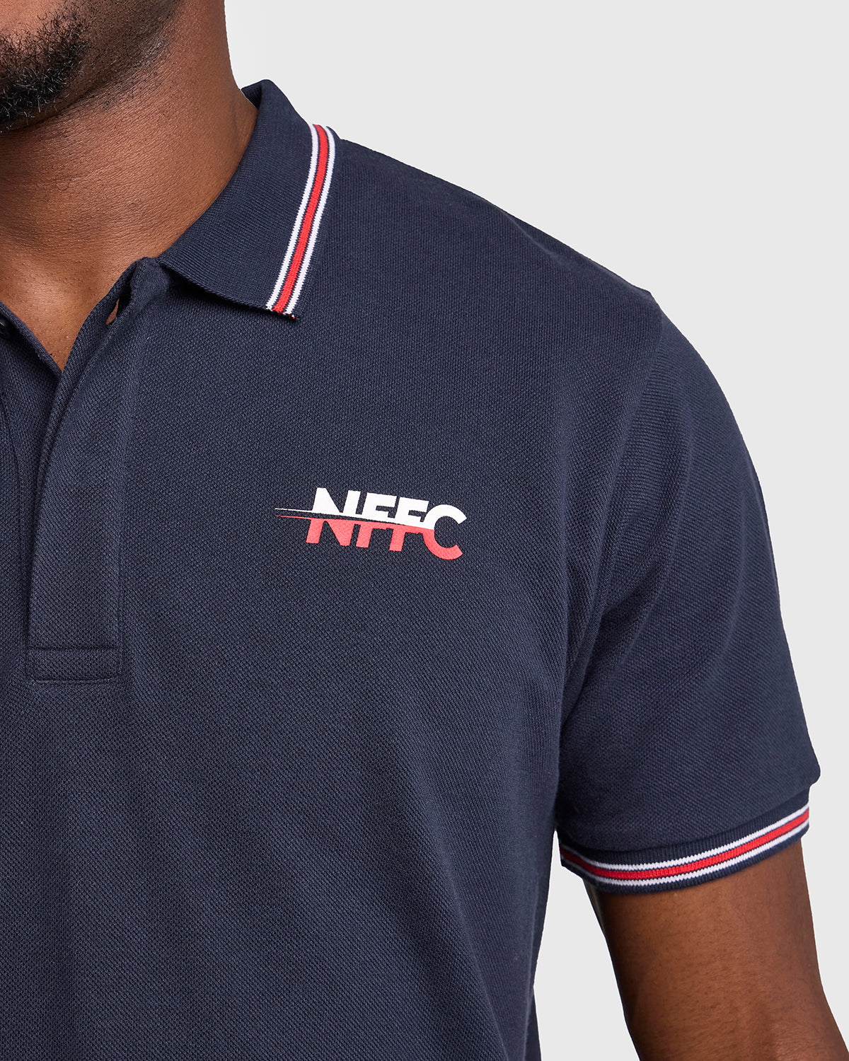 NFFC Navy Club Colours Hidden Placket Polo