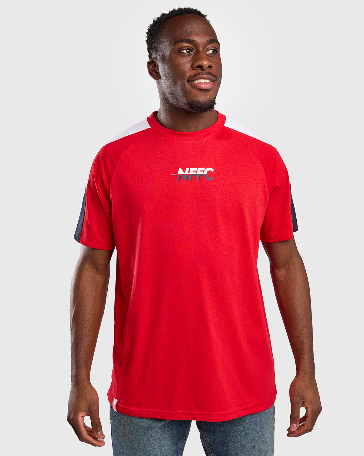 NFFC Red Club Colours Shoulder Panel T-Shirt