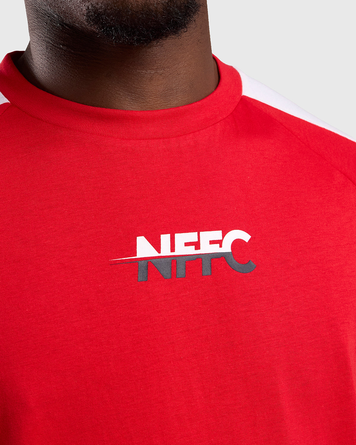 NFFC Red Club Colours Shoulder Panel T-Shirt