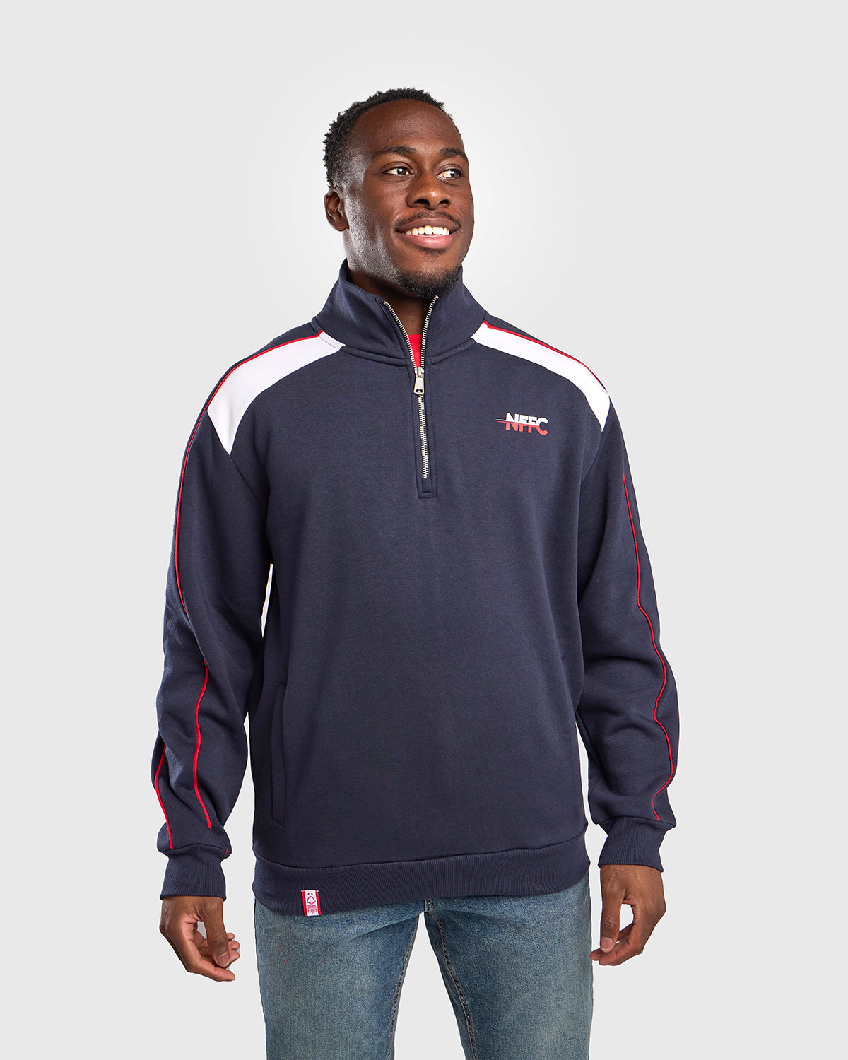 NFFC Navy Club Colours Shoulder Panel 1/4 Zip