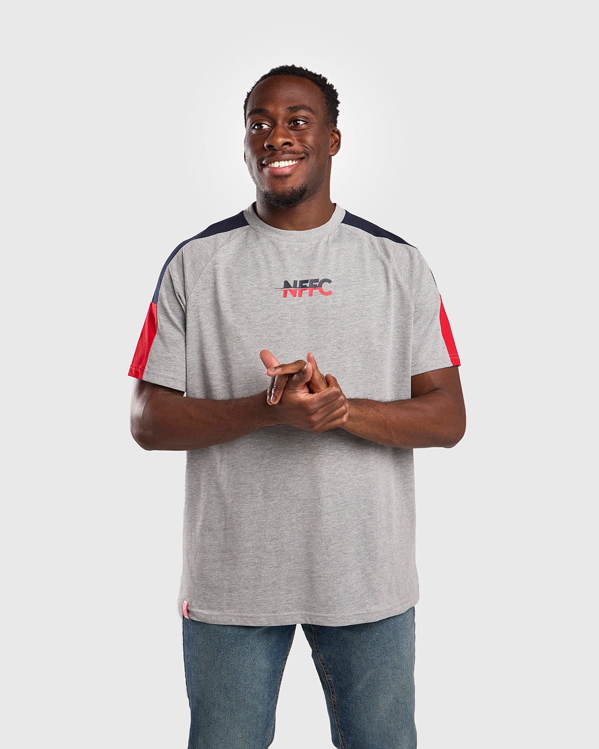 NFFC Grey Club Colours Shoulder Panel T-Shirt