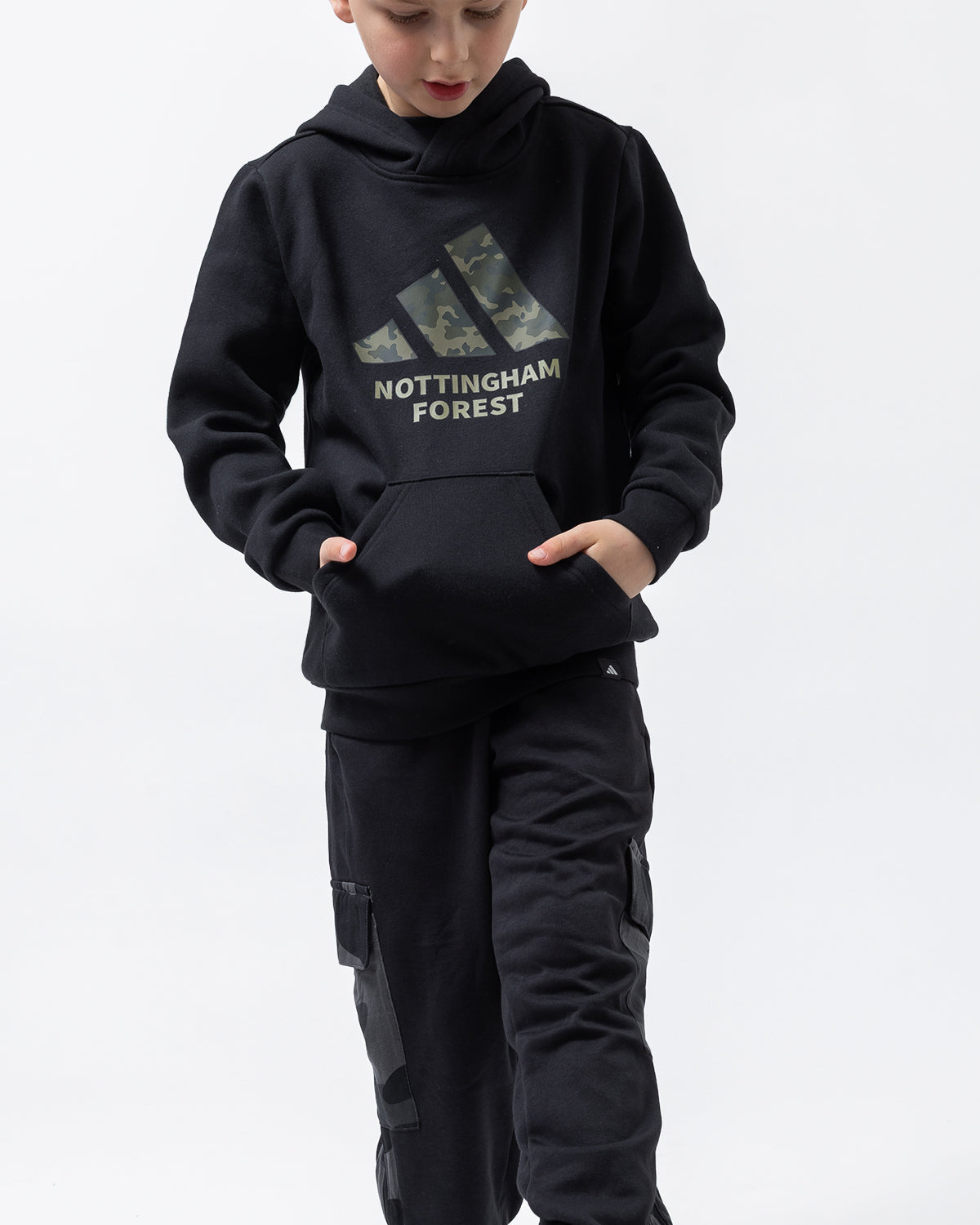 NFFC adidas Junior Black Camo Print Hoodie