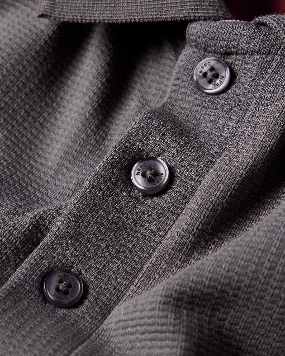 NFFC Charcoal Weekend Edit Waffle Polo
