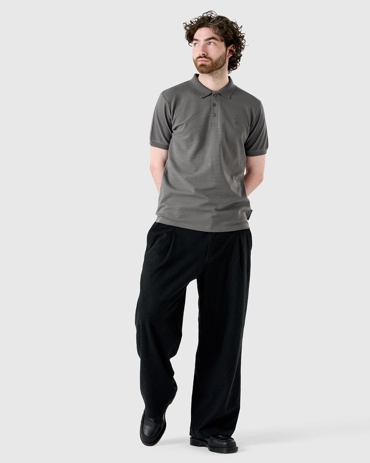 NFFC Charcoal Weekend Edit Waffle Polo