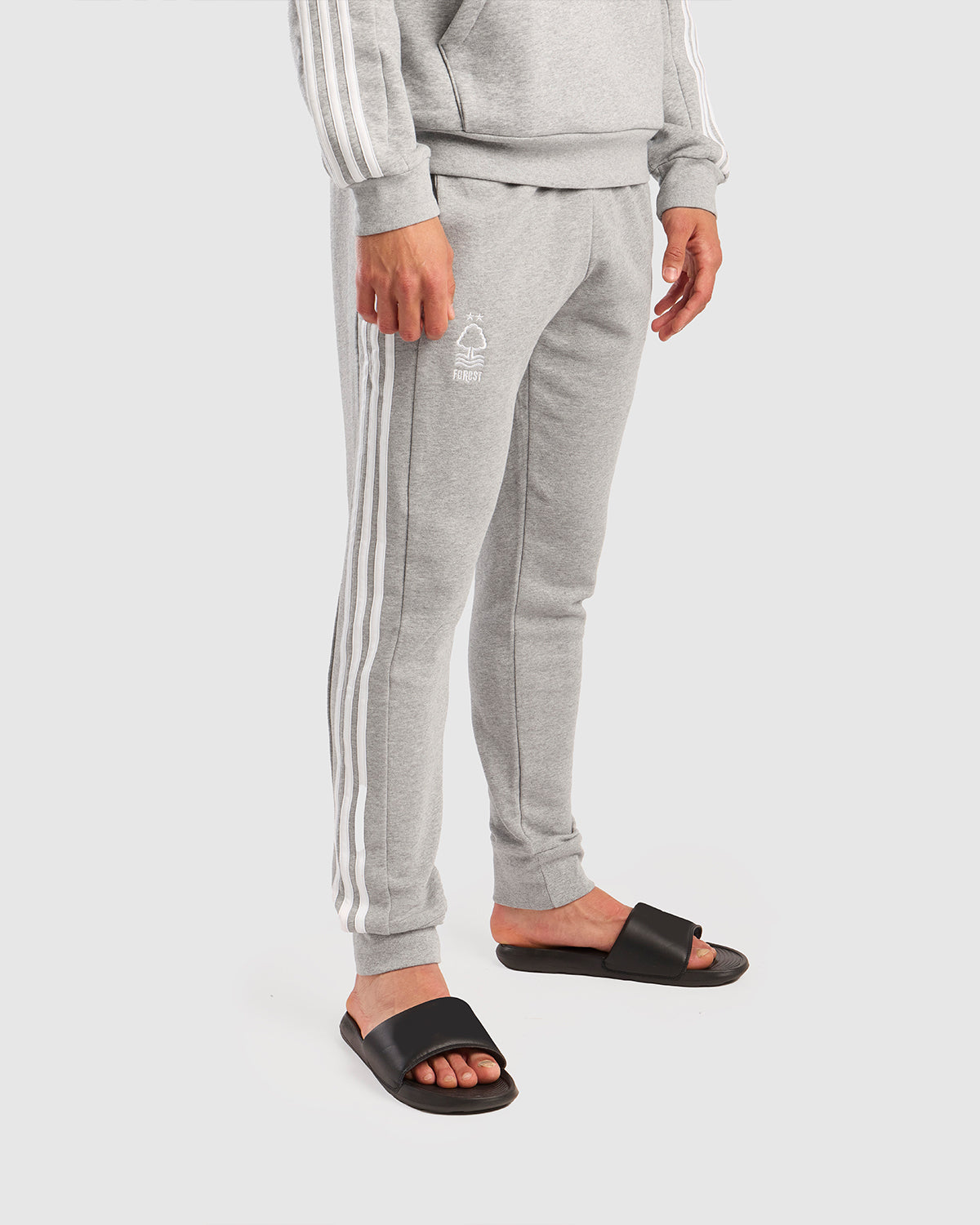 NFFC Adidas Essentials Grey Tapered Cuff 3-Stripe Joggers