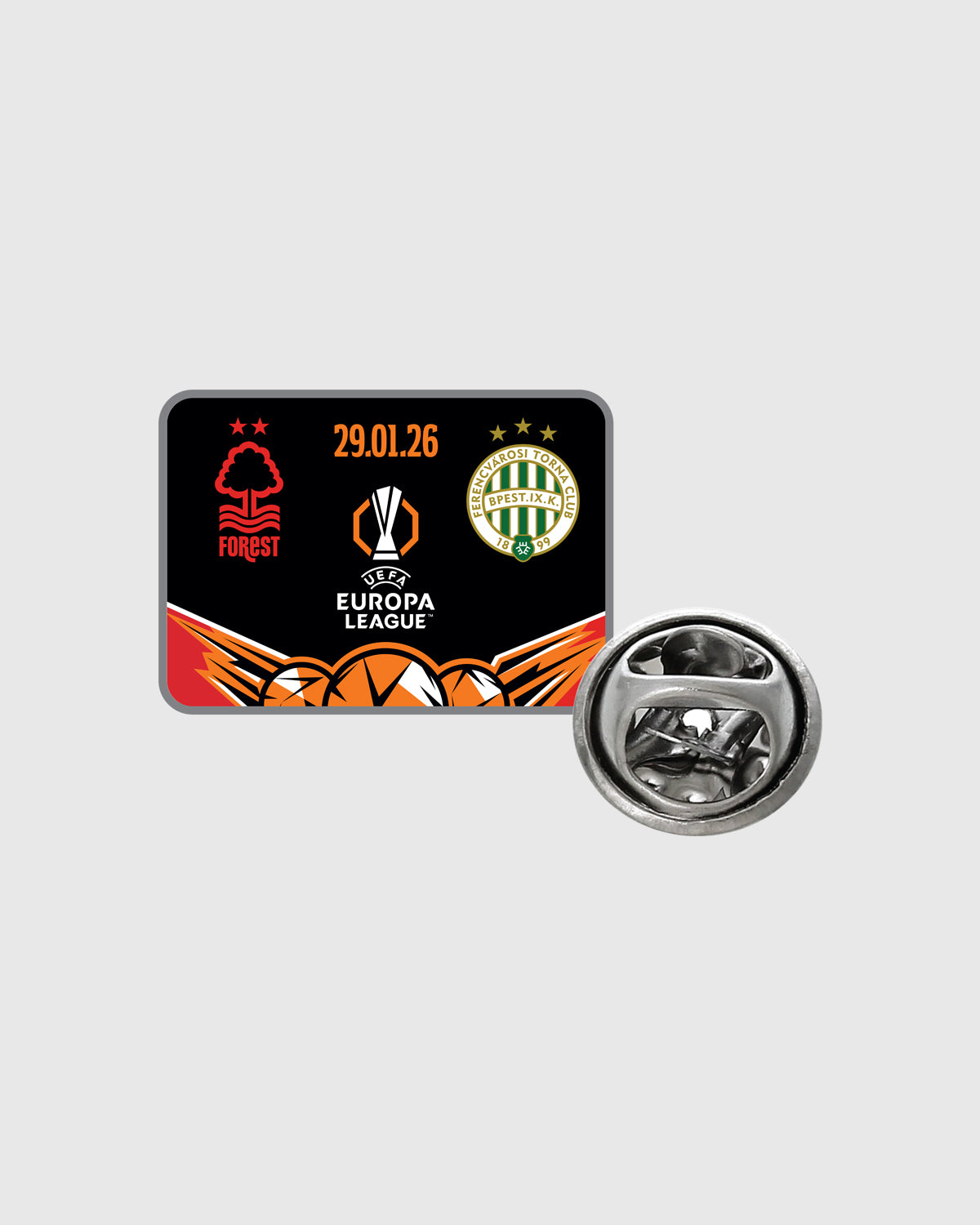 NFFC UEL 25/26 Nottingham Forest vs Ferencvárosi TC Pin Badge