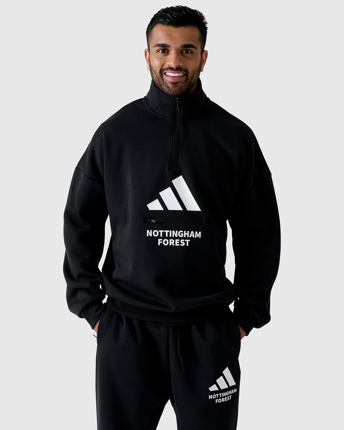 NFFC Adidas Future Icons 3-Bar Woven 1/2 Zip Top