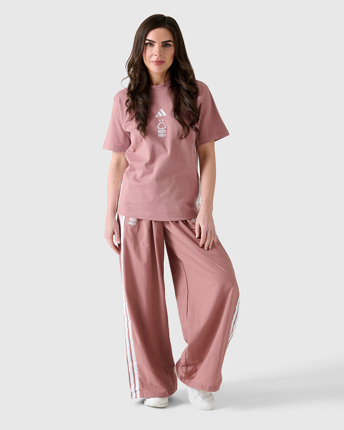 NFFC Adidas Women's 3-Stripe Pink T-Shirt