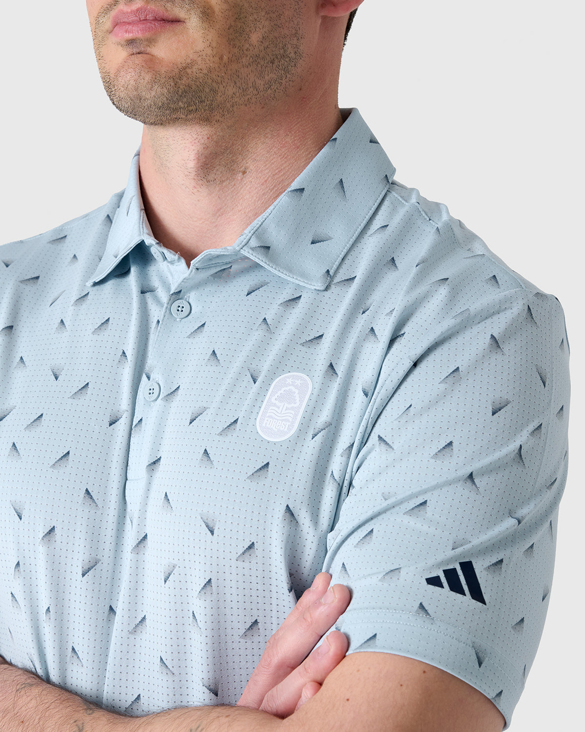 NFFC Adidas Golf Ultimate365 Blue Printed Mesh Polo