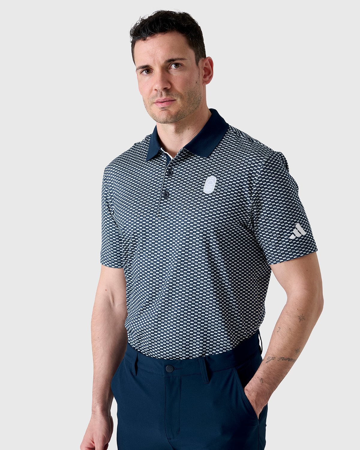NFFC Adidas Golf Navy Beyond Textured Polo