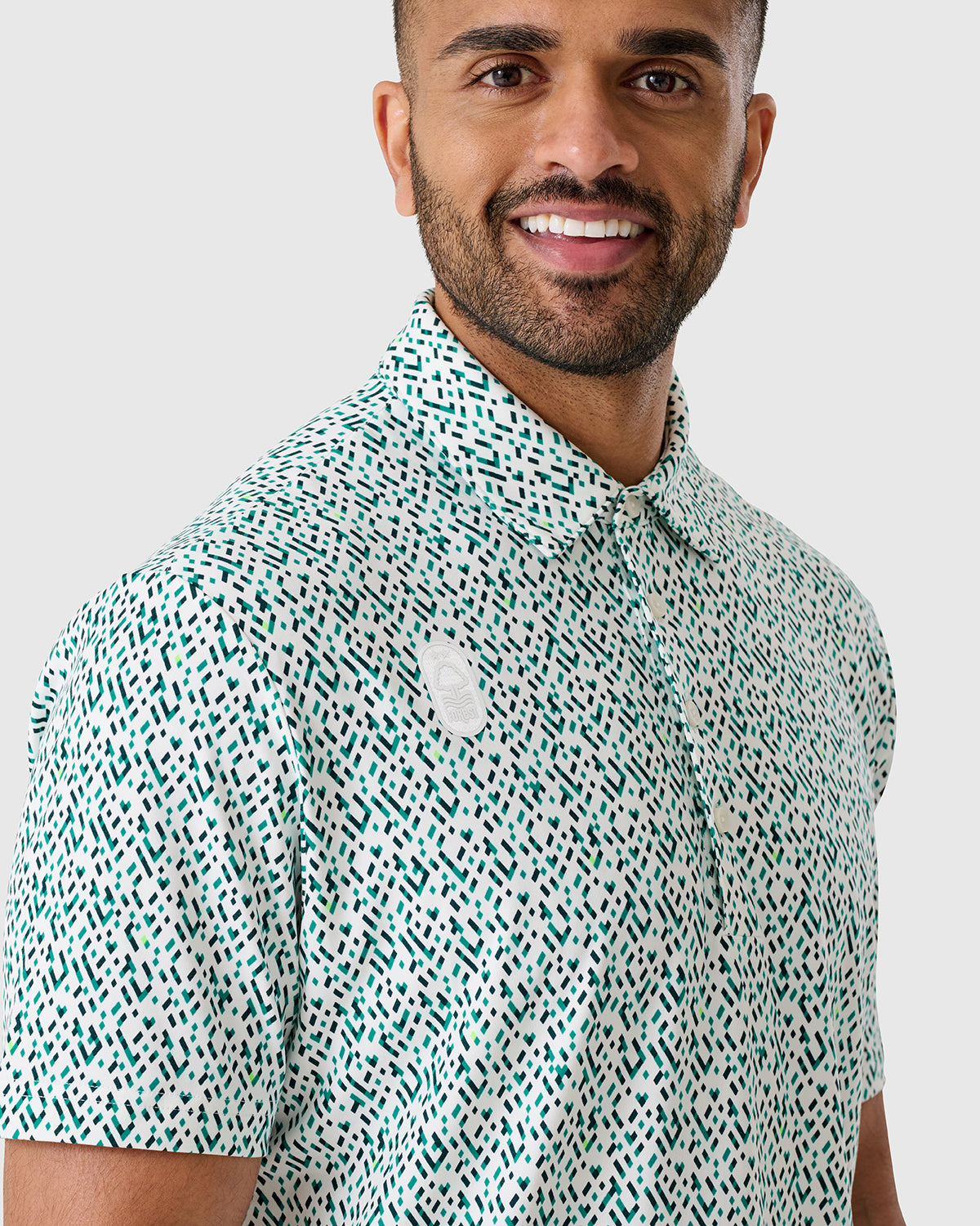 NFFC Adidas Golf Ultimate365 White Micro Argyle Polo