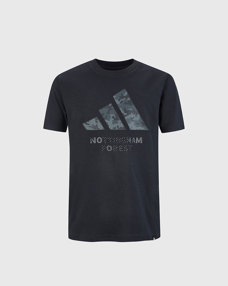 NFFC adidas Junior Black Camo Print T-Shirt