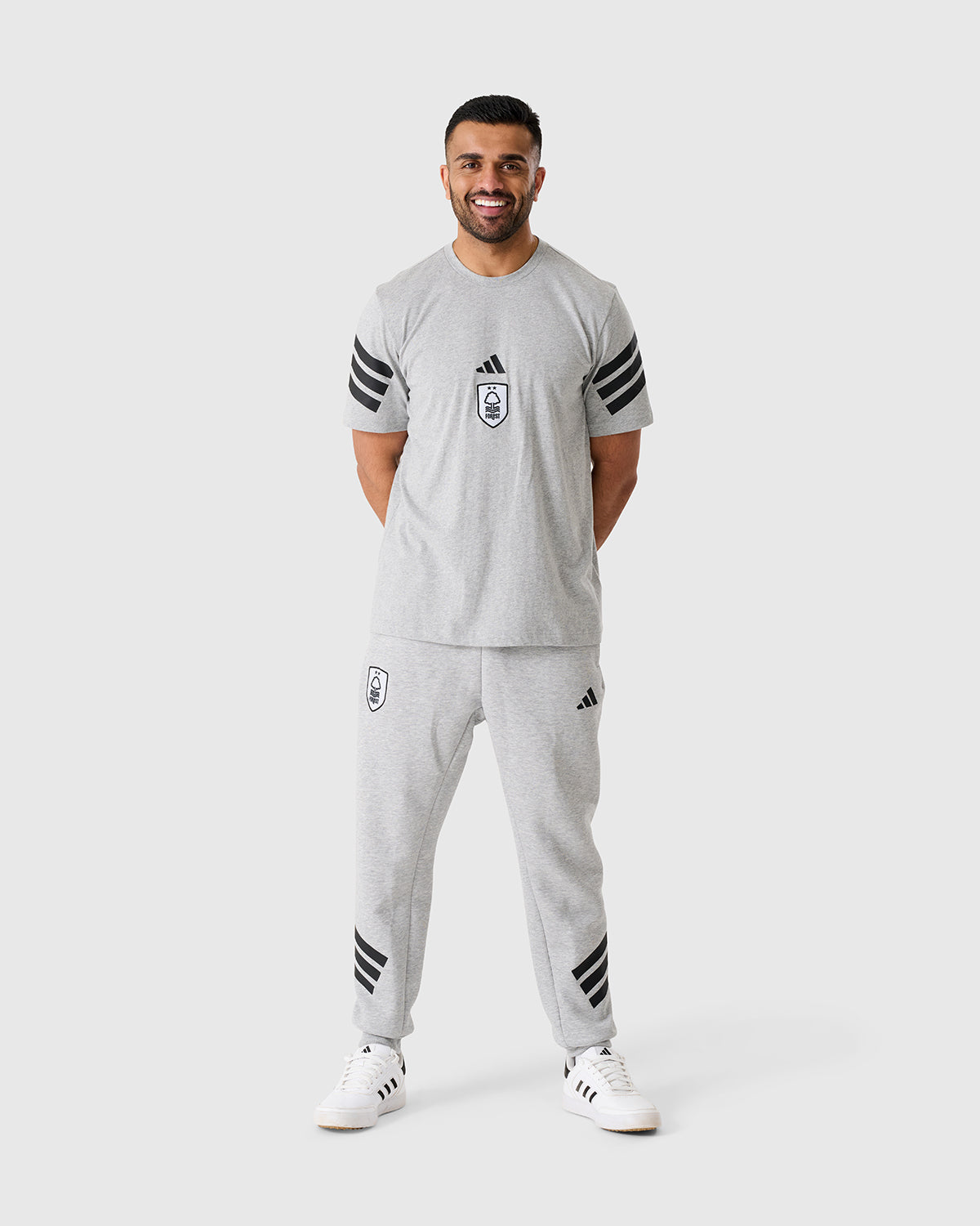 NFFC Adidas Future Icons 3-Stripe Grey T-Shirt