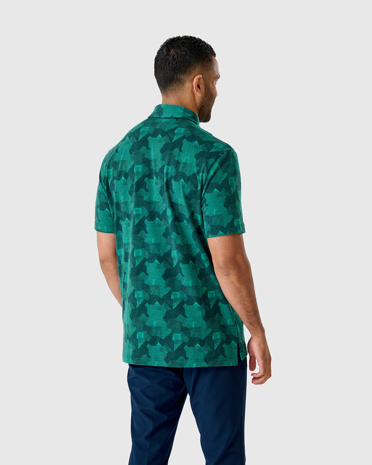 NFFC Adidas Golf Go-To Teal Print Polo
