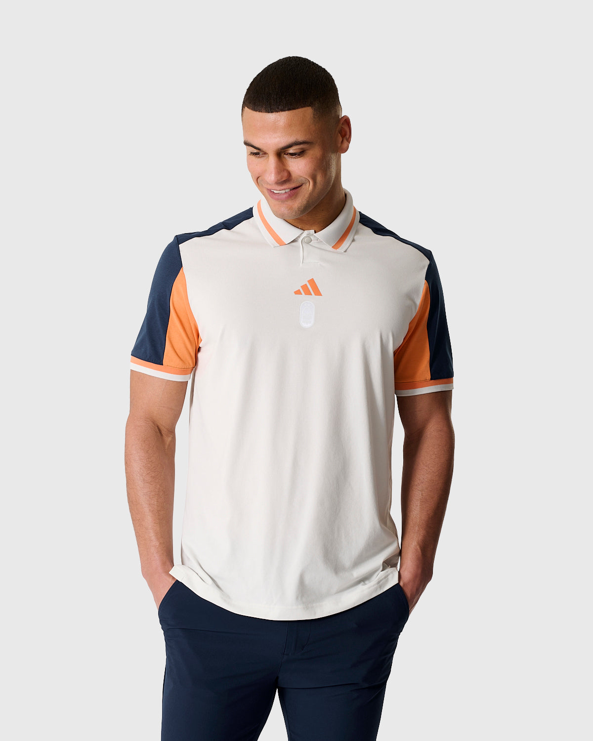 NFFC Adidas Golf Beyond White Twist Knit Polo