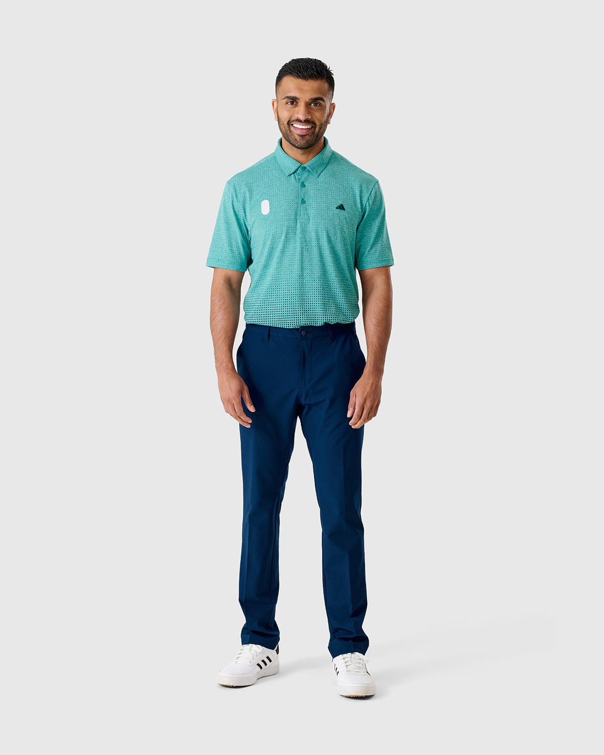 NFFC Adidas Golf Go-To Teal Rise Print Polo