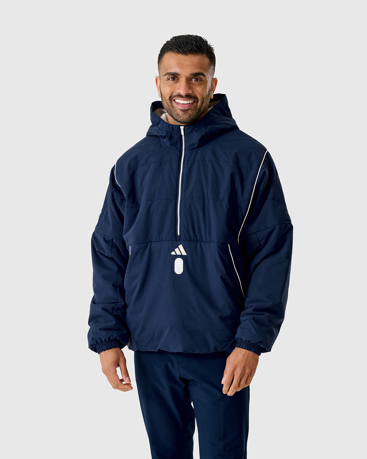 NFFC Adidas Golf BTC Navy 1/2 Zip Padded Jacket