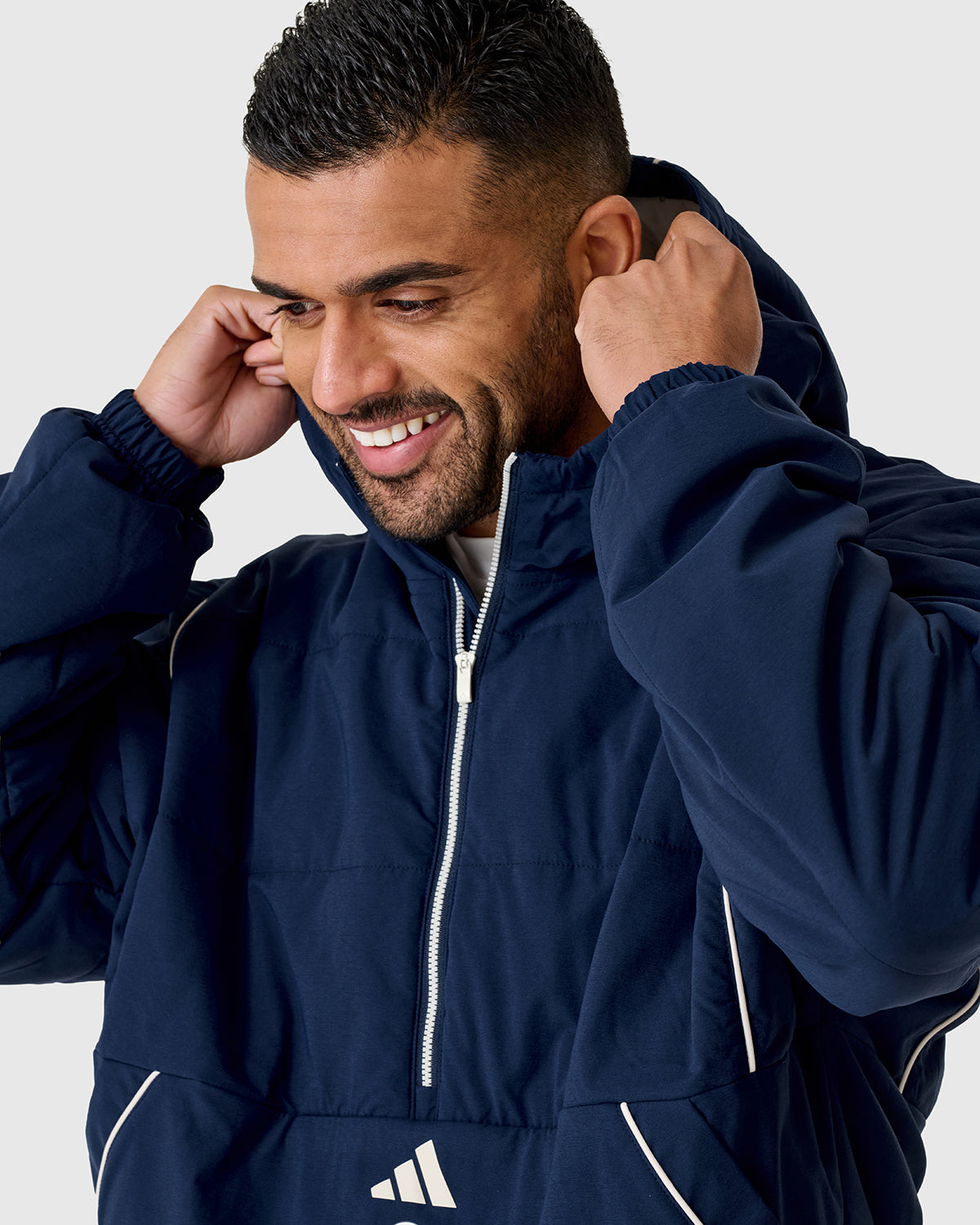 NFFC Adidas Golf BTC Navy 1/2 Zip Padded Jacket
