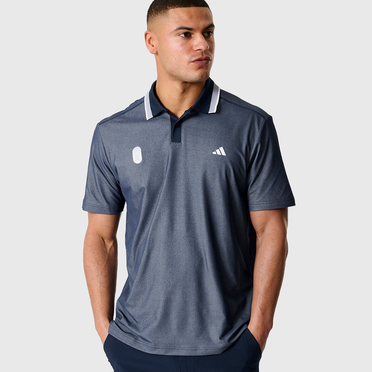 NFFC Adidas Golf Ultimate65 Navy Twist Knit Polo