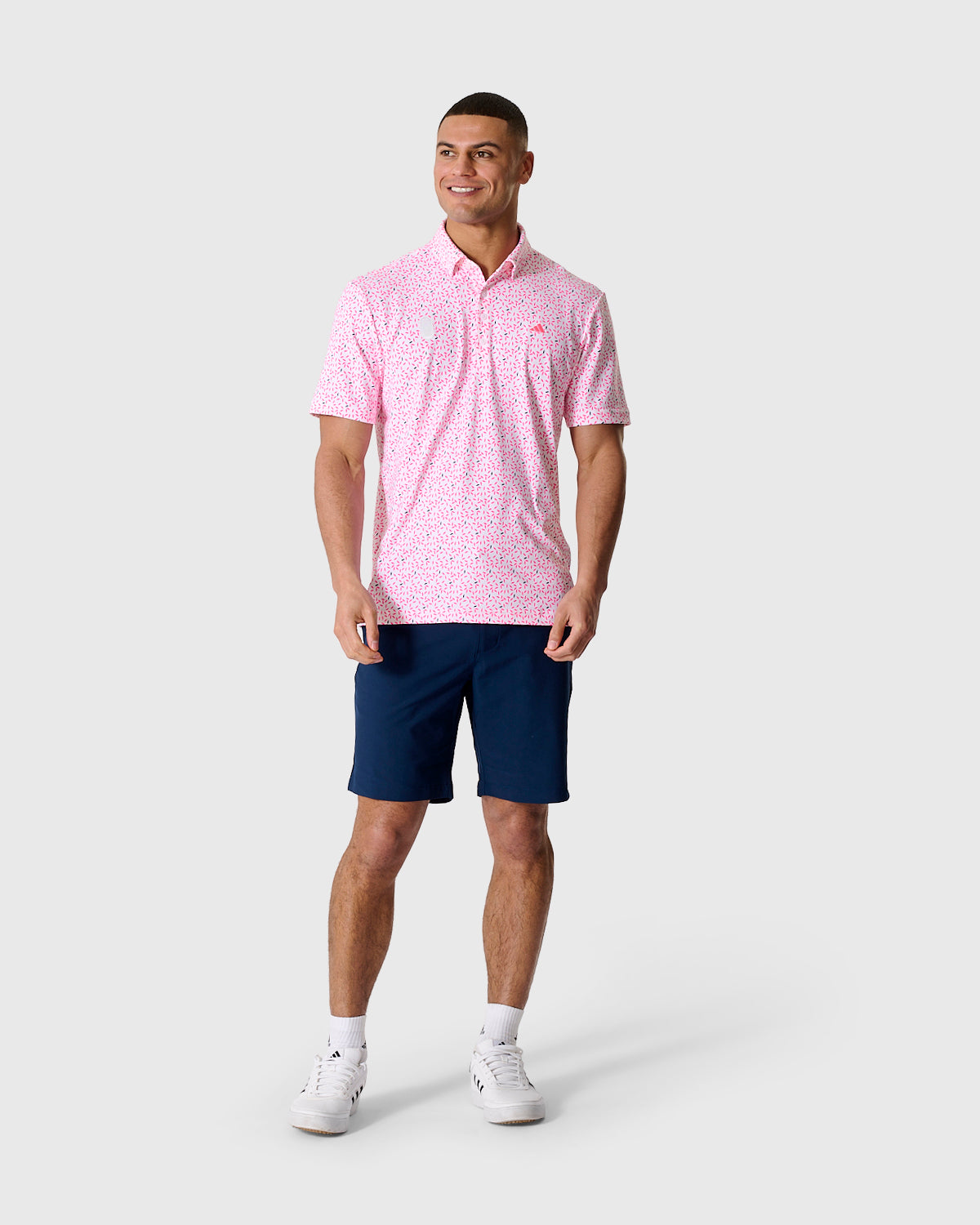 NFFC Adidas Golf Ultimate365+ White Print Polo