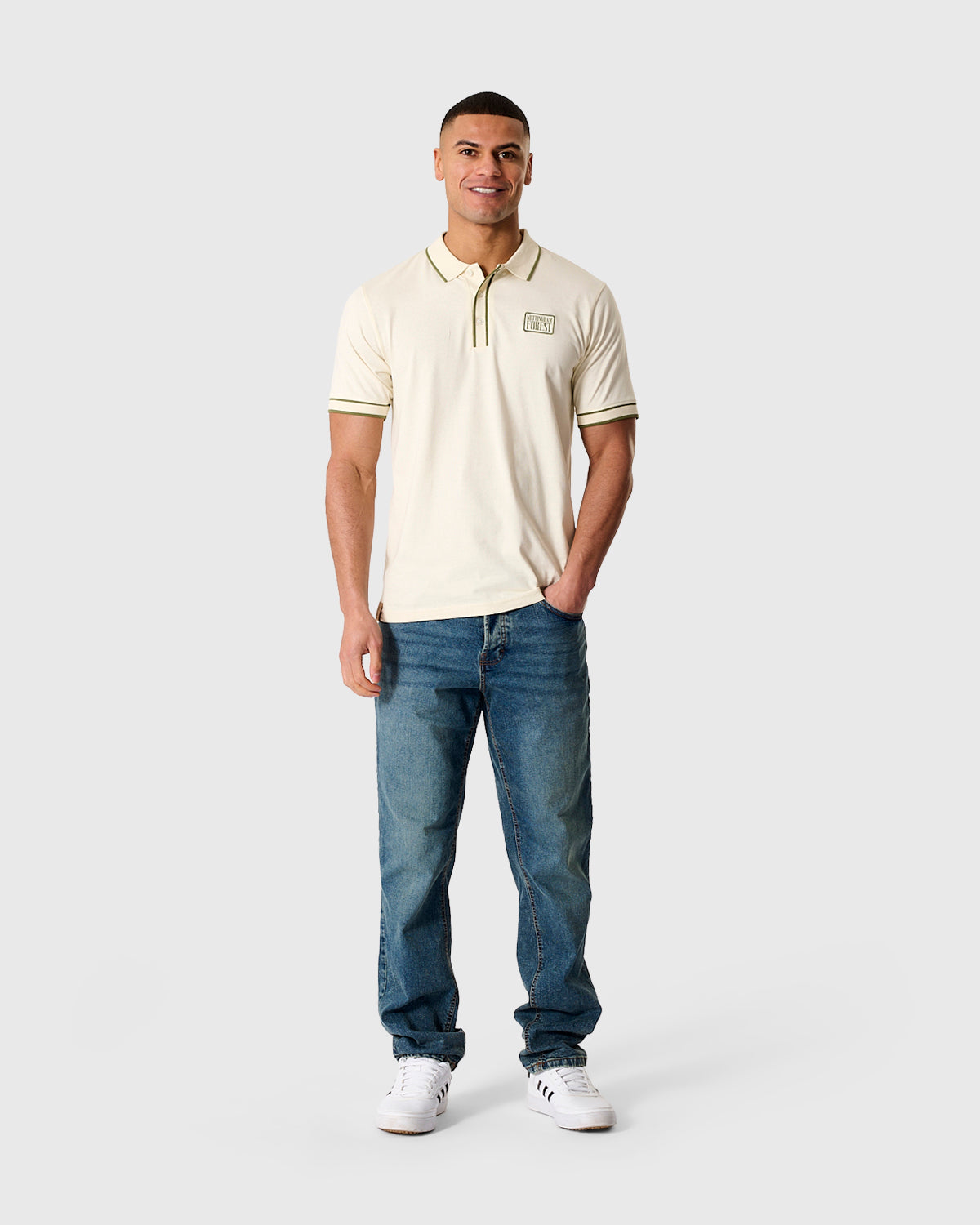 NFFC Khaki Classic Ecru Tipped Polo