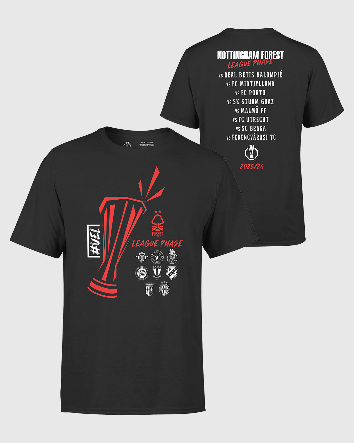 NFFC UEL 25/26 League Phase Graphic Black T-Shirt