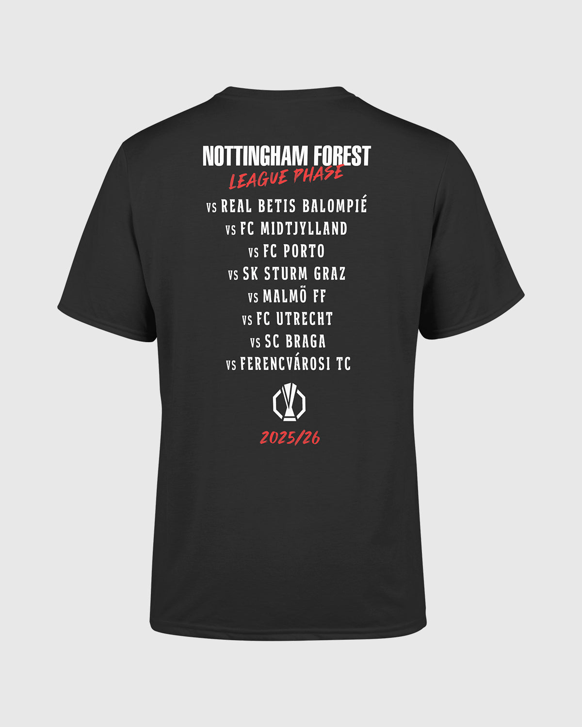 NFFC UEL 25/26 League Phase Graphic Black T-Shirt