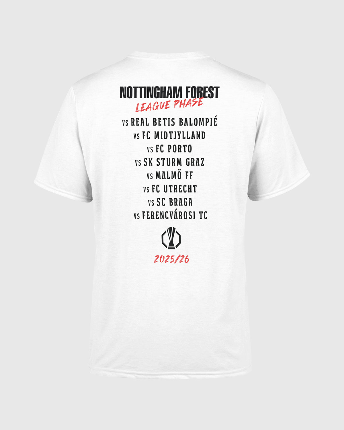NFFC UEL 25/26 League Phase Graphic White T-Shirt