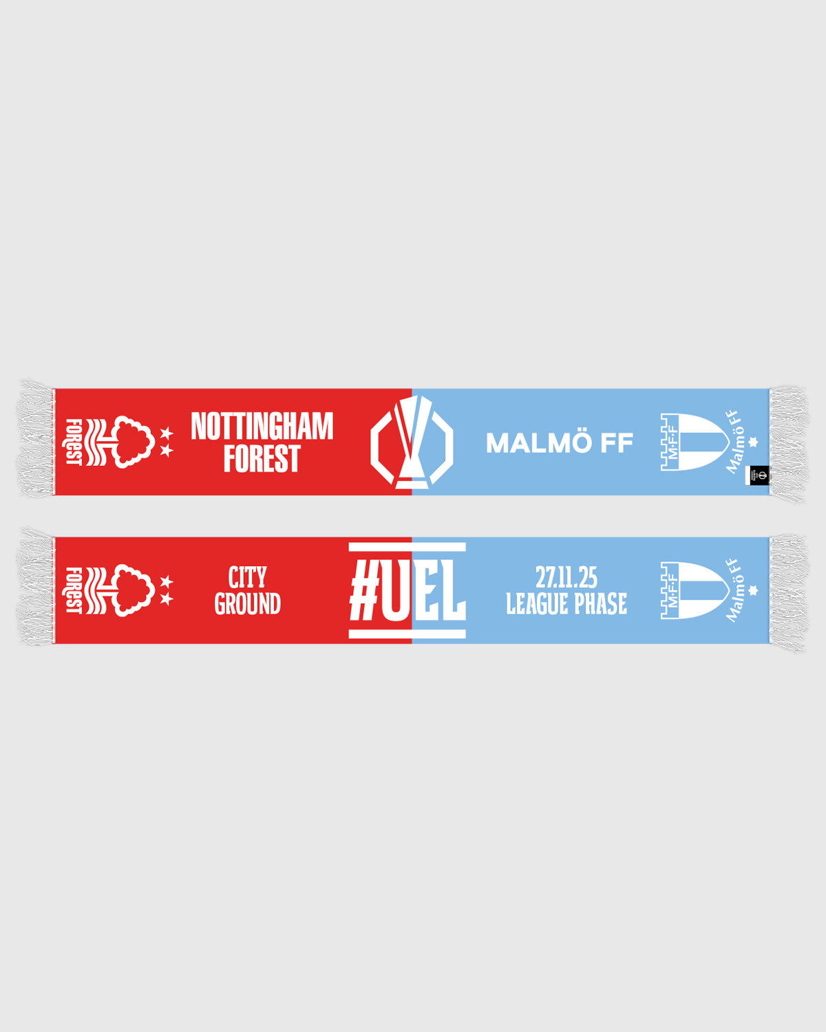 NFFC UEL 25/26 Nottingham Forest vs Malmö FF Half & Half Scarf