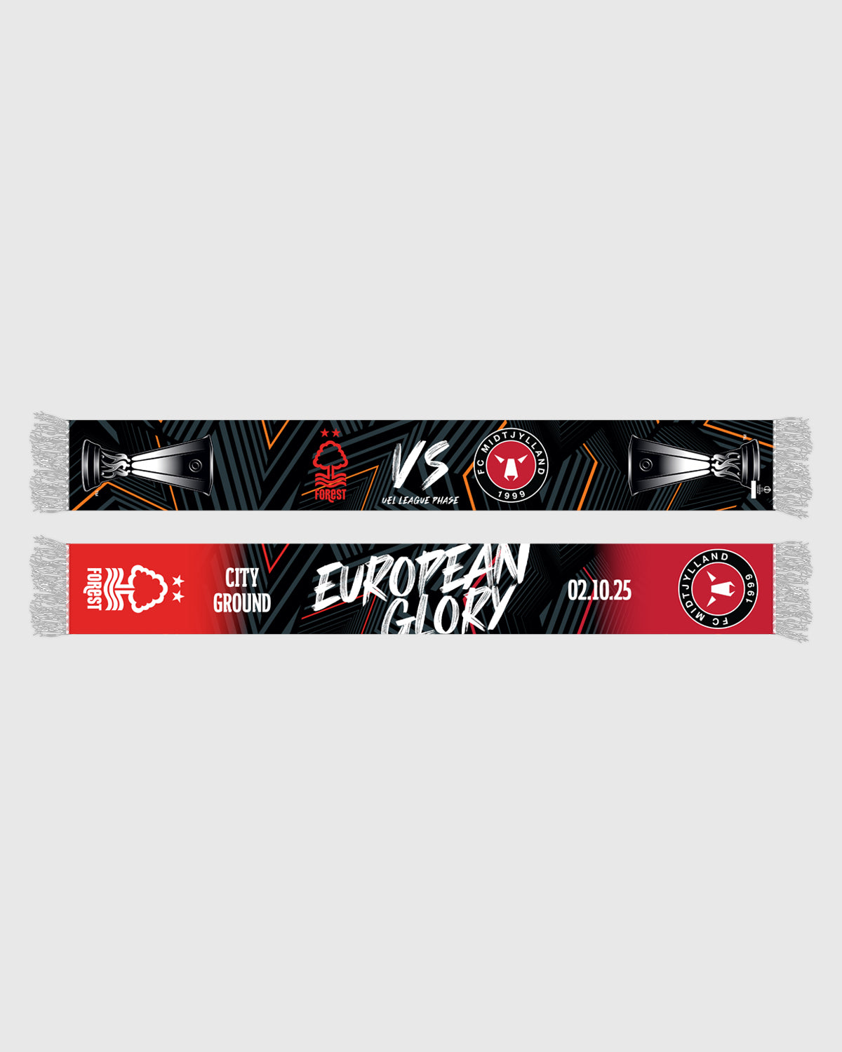 NFFC UEL 25/26 Nottingham Forest vs FC Midtjylland European Glory Scarf