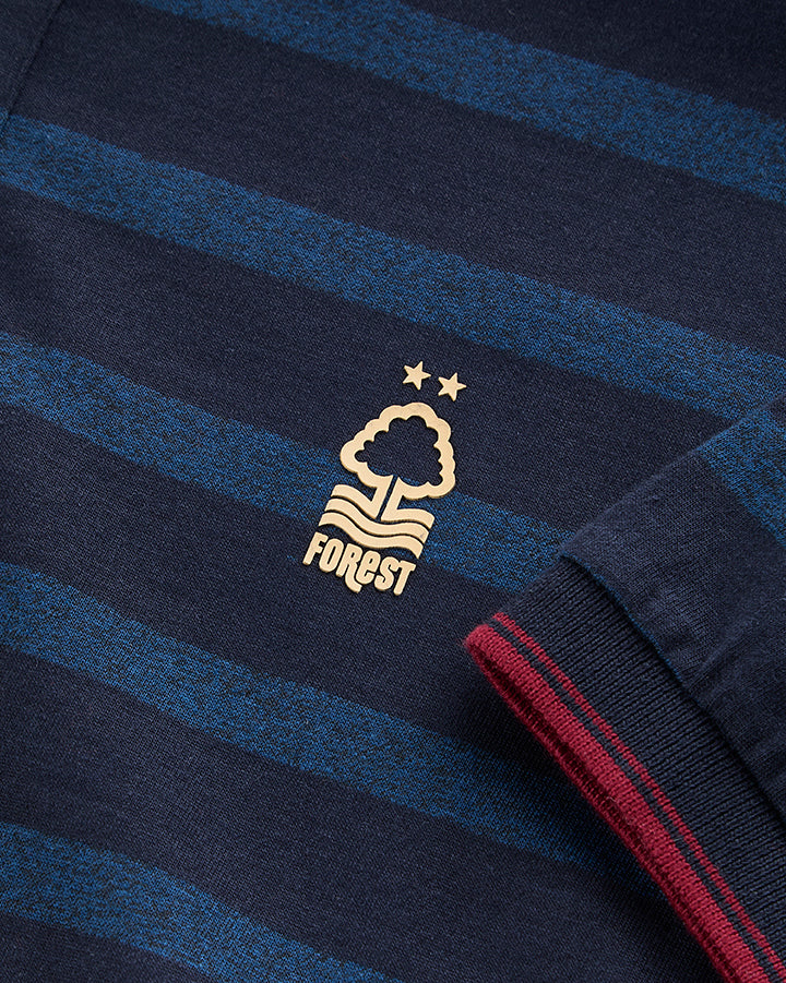 NFFC Navy Yarn Dyed Striped Polo